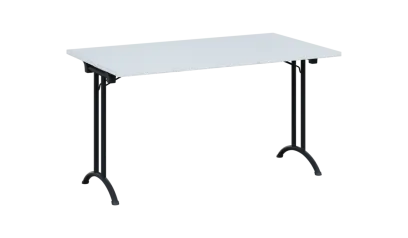 SLA 140 lak skládací jednací stůl 1394x800, deska 25 mm, podnož černý lak, deska bílá